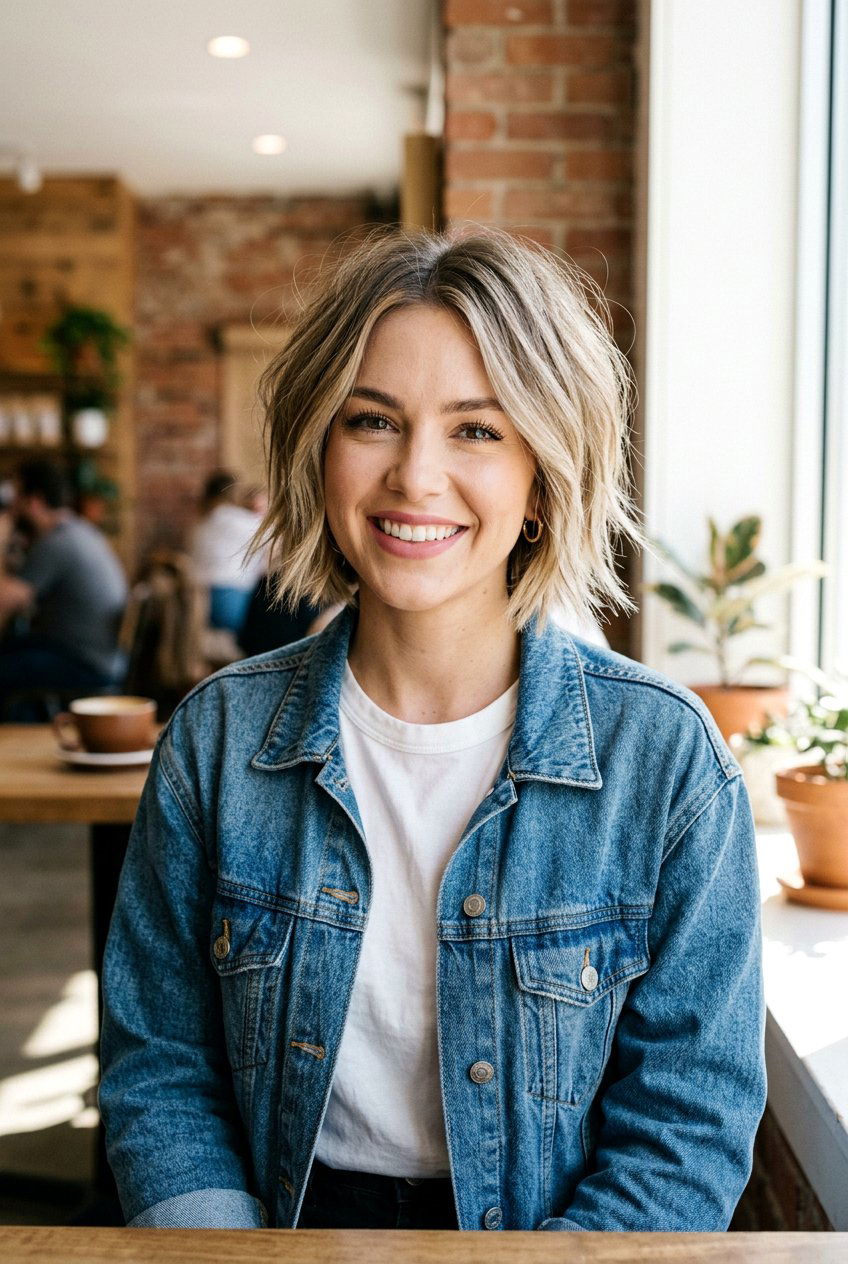 Textured Choppy Cheekbone Bob - 20 cheekbone bob haircut - 20 cheekbone bob haircut