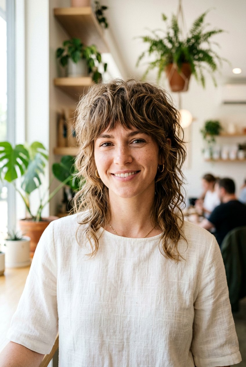 Textured Choppy Mullet With Fringe - 20 choppy mullet haircut women - 20 choppy mullet haircut women