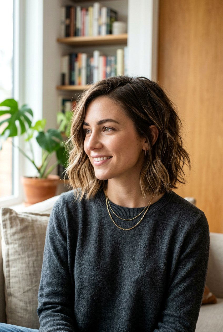 Textured Collarbone Length Haircut - 20 collarbone length haircuts - 20 collarbone length haircuts