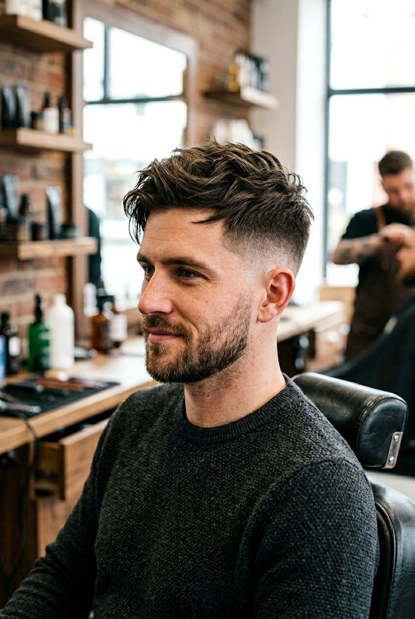 Textured Comb Over - 20 comb over fade haircut - 20 comb over fade haircut