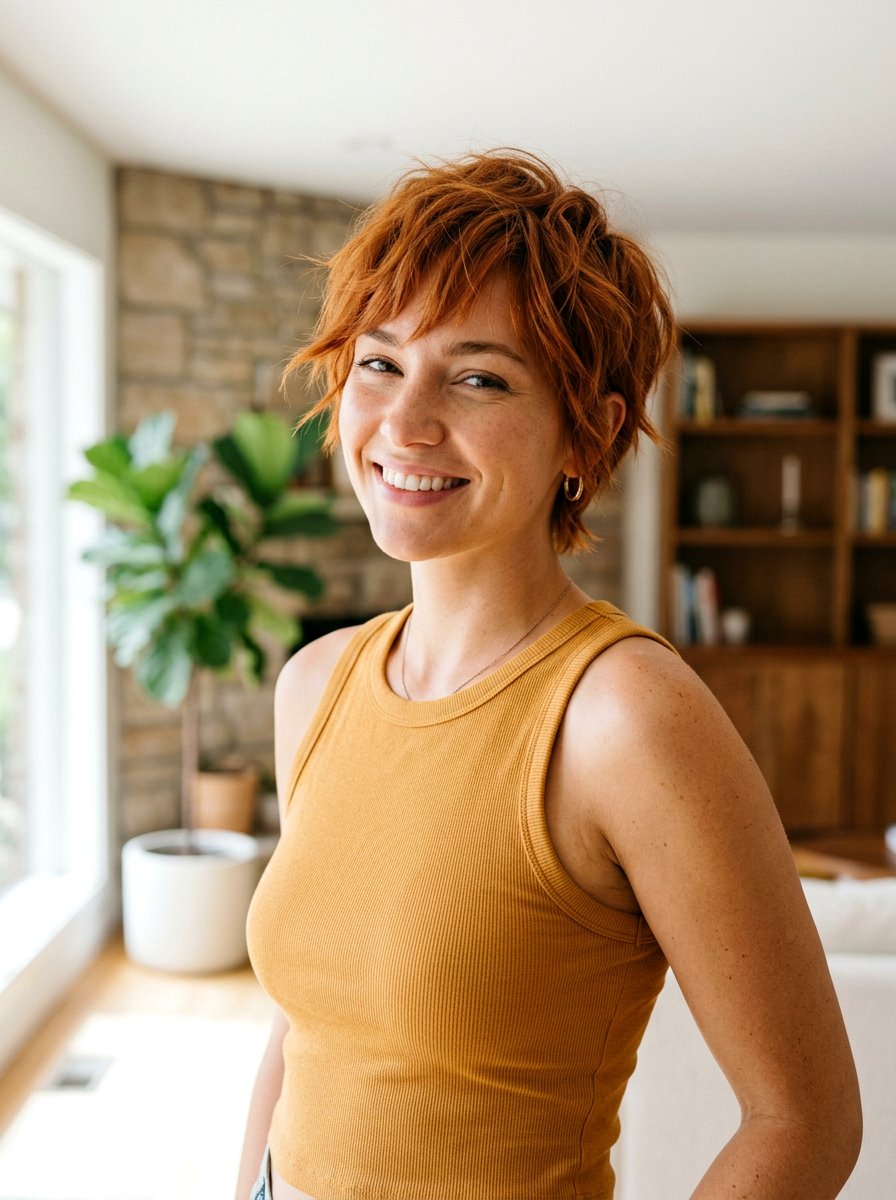 Textured Copper Pixie - 20 copper pixie hair color ideas - 20 copper pixie hair color ideas