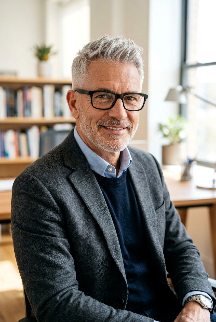 Textured Crop - 20 mens haircut for older men with glasses - 20 men’s haircut for older men with glasses