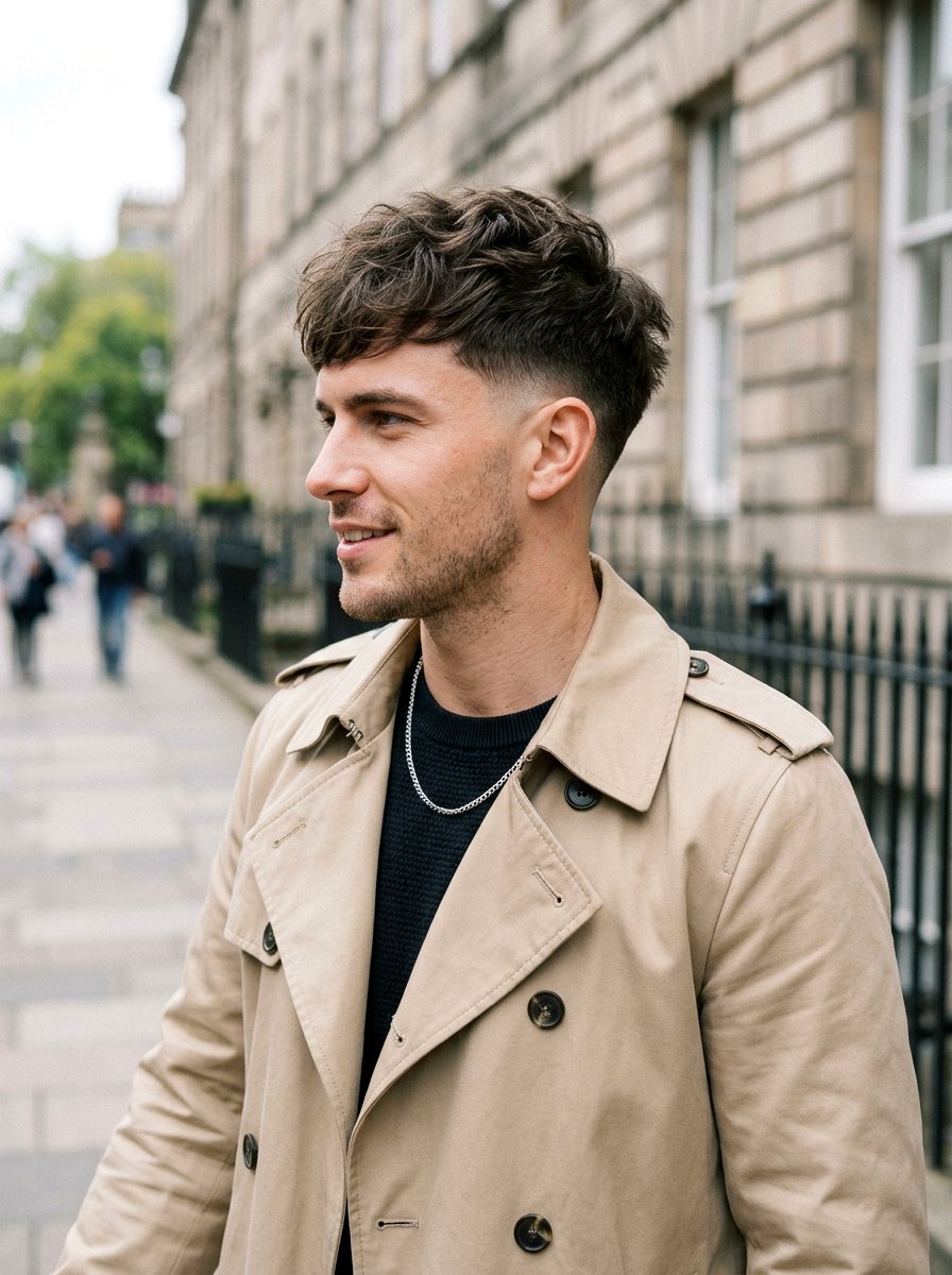 Textured Crop Drop Fade - 20 textured crop for round face men - 20 textured crop for round face men