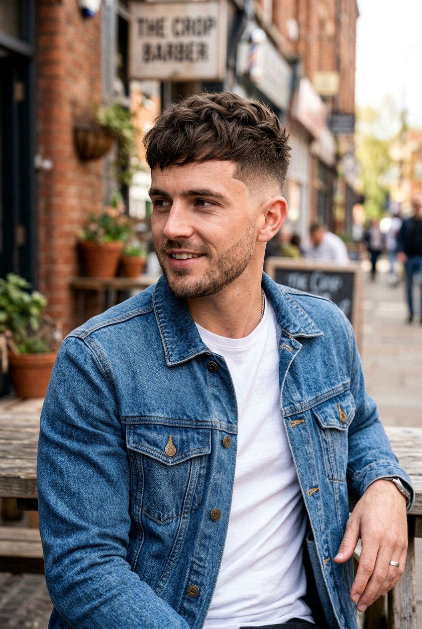 Textured Crop Fade - 20 mens haircut for round face - 20 men’s haircut for round face
