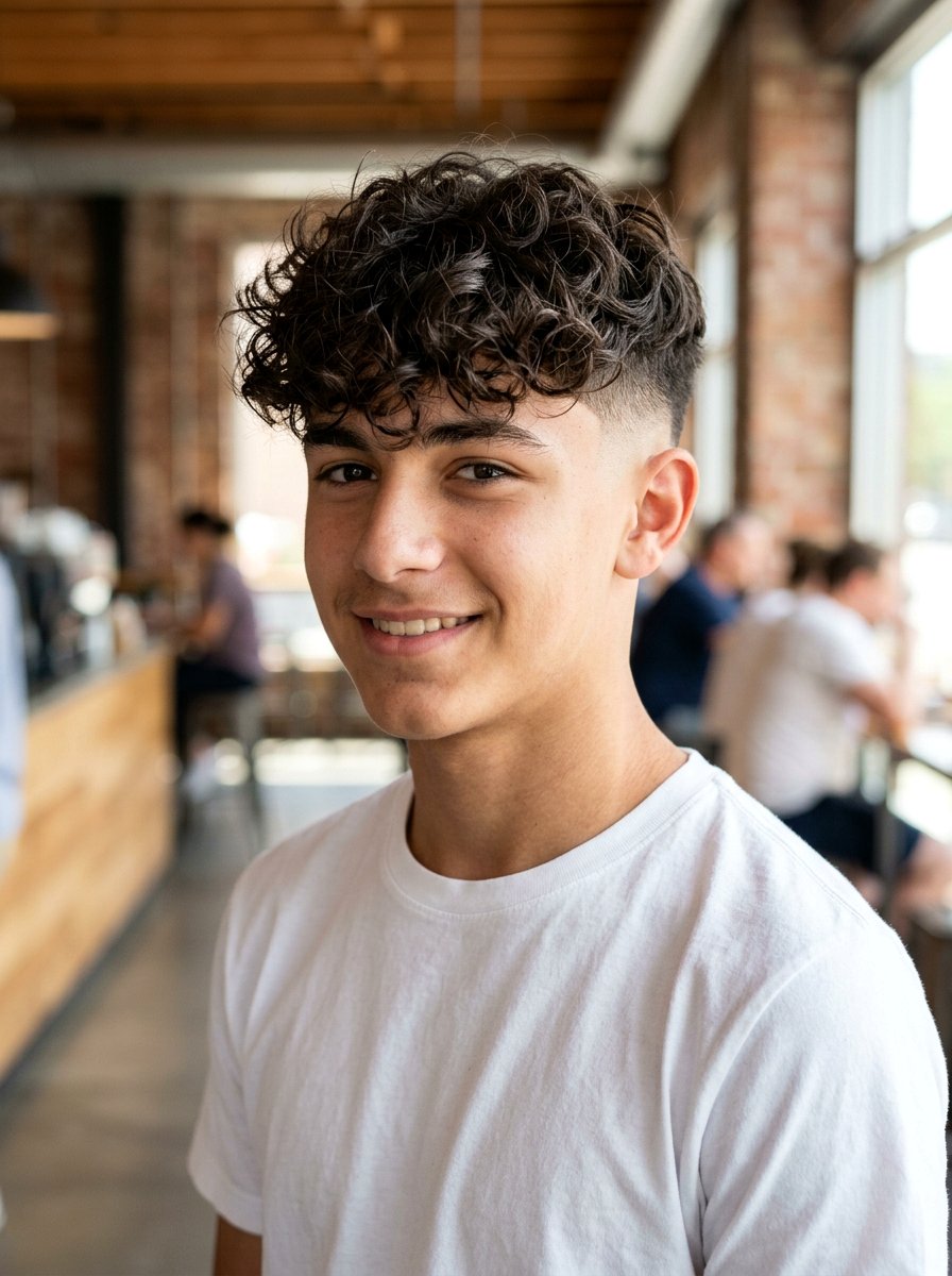 Textured Crop Fade - 20 school haircut for teenage boys with curls - 20 school haircut for teenage boys with curls