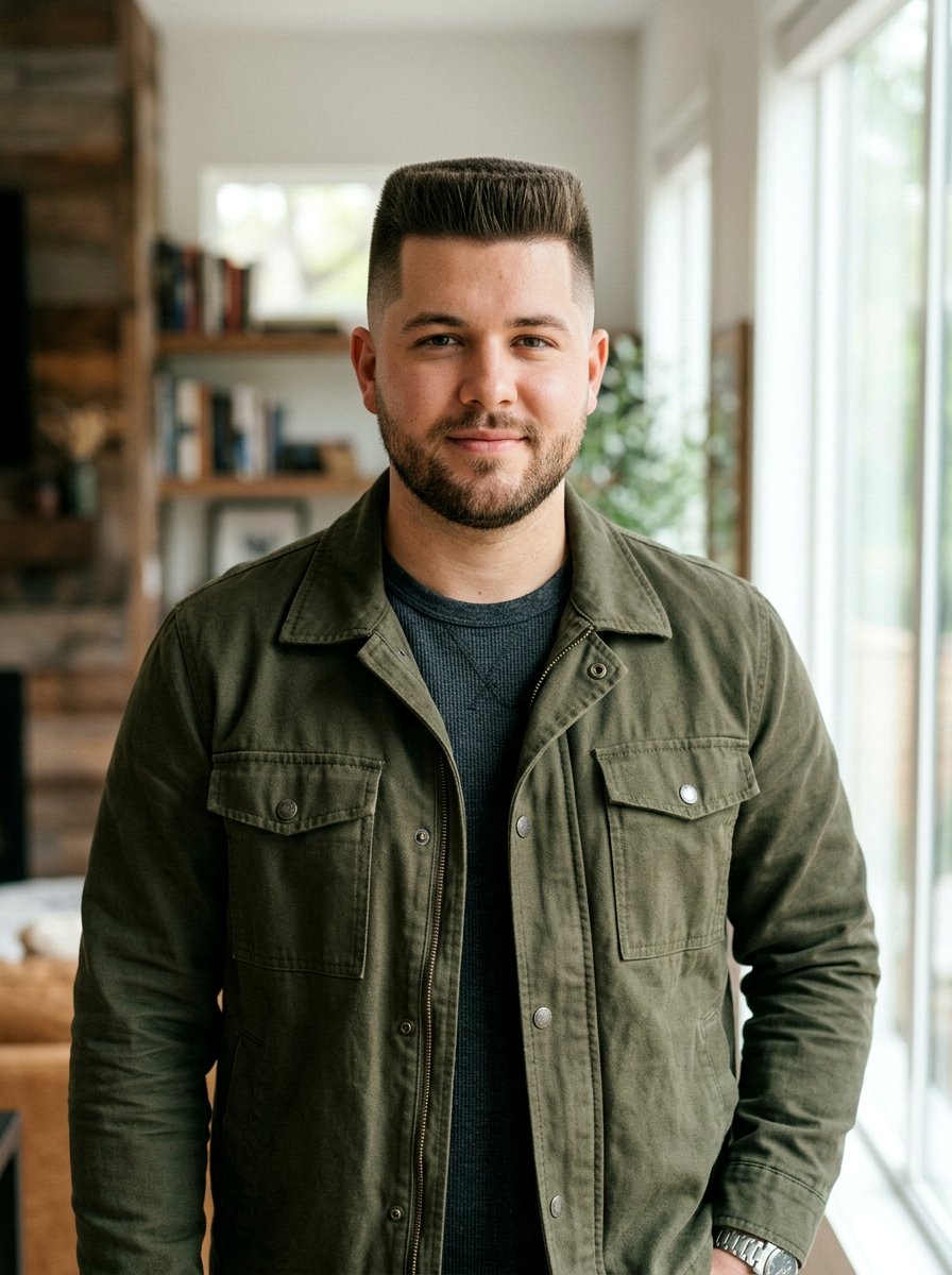 Textured Crop Flat Top - 20 textured crop for round face men - 20 textured crop for round face men