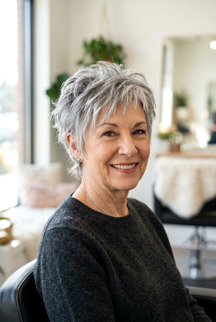 Textured Crop Haircut - 20 short hairstyles for women over 70 - 20 short hairstyles for women over 70