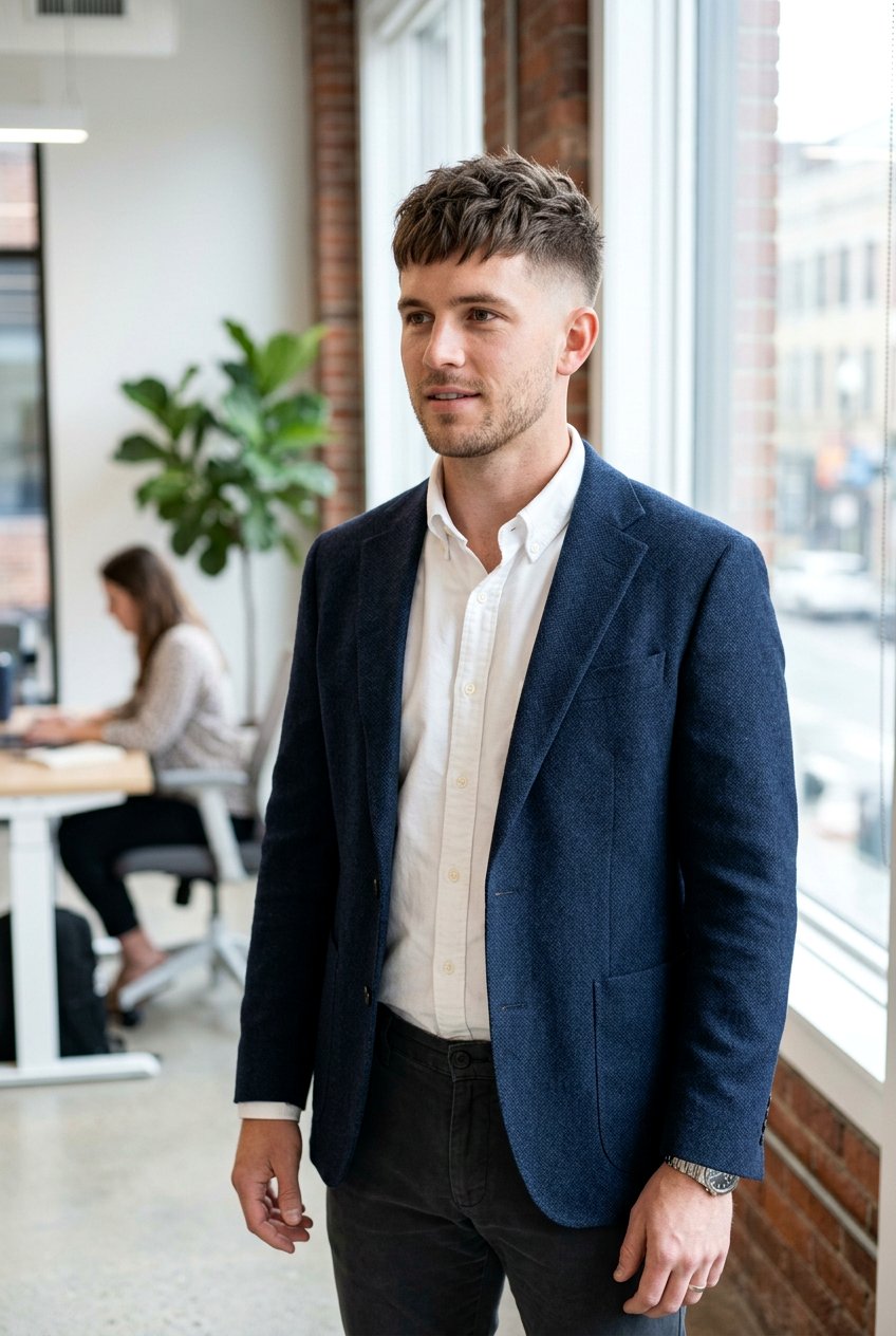 Textured Crop Haircut - 20 men professional haircut for office - 20 men professional haircut for office