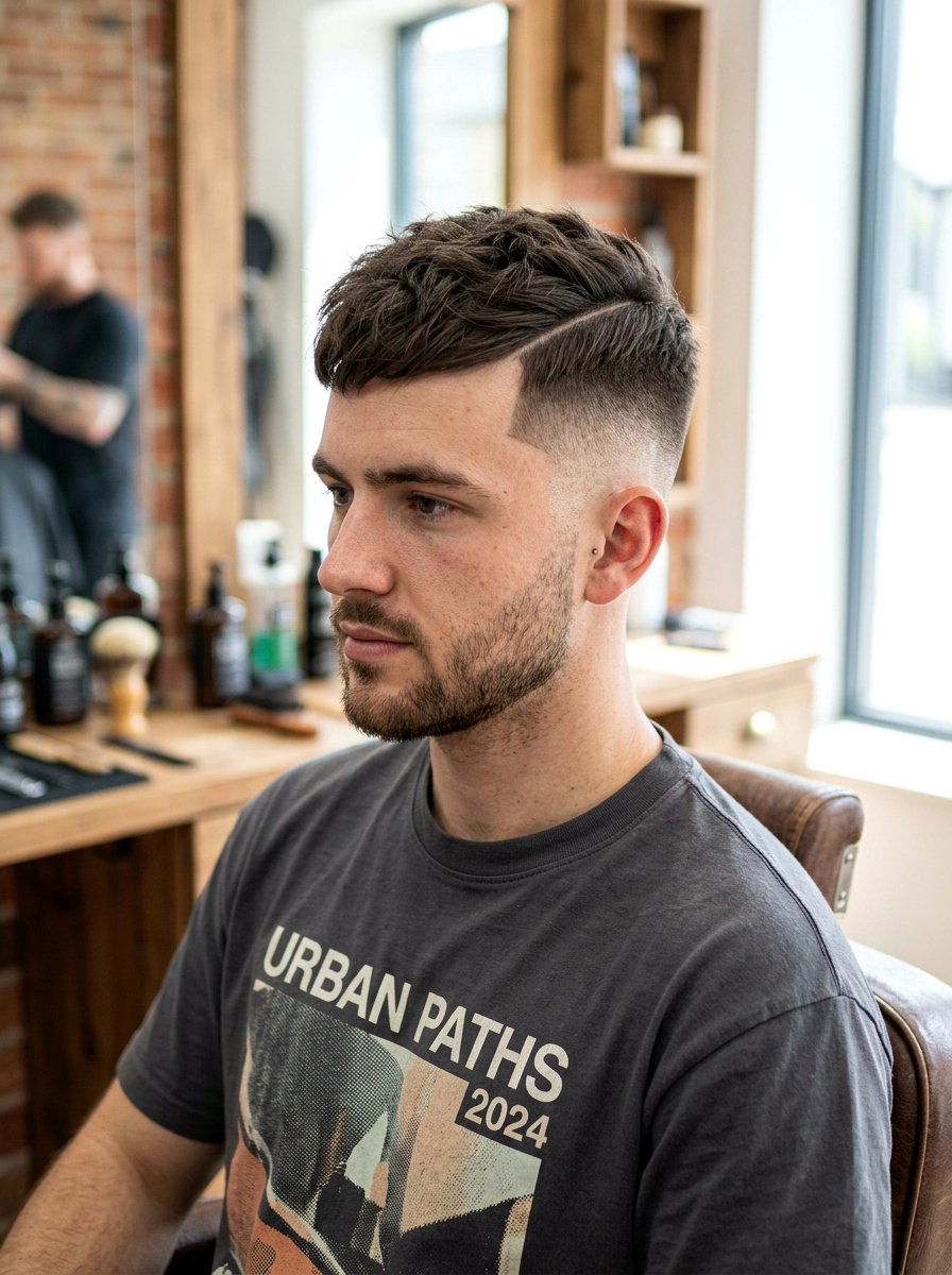 Textured Crop Hard Line - 20 textured crop for round face men - 20 textured crop for round face men