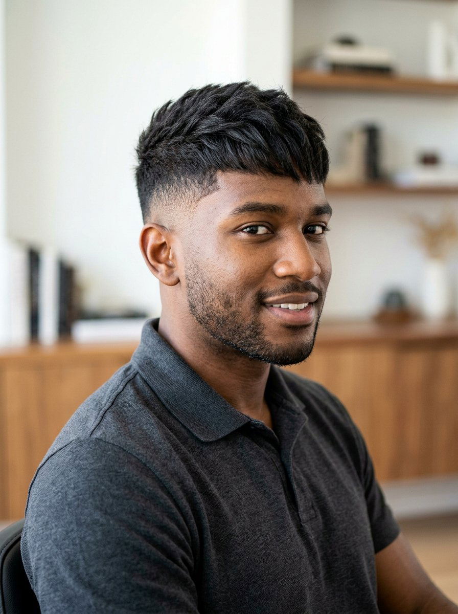 Textured Crop Low Fade - 20 textured crop for round face men - 20 textured crop for round face men