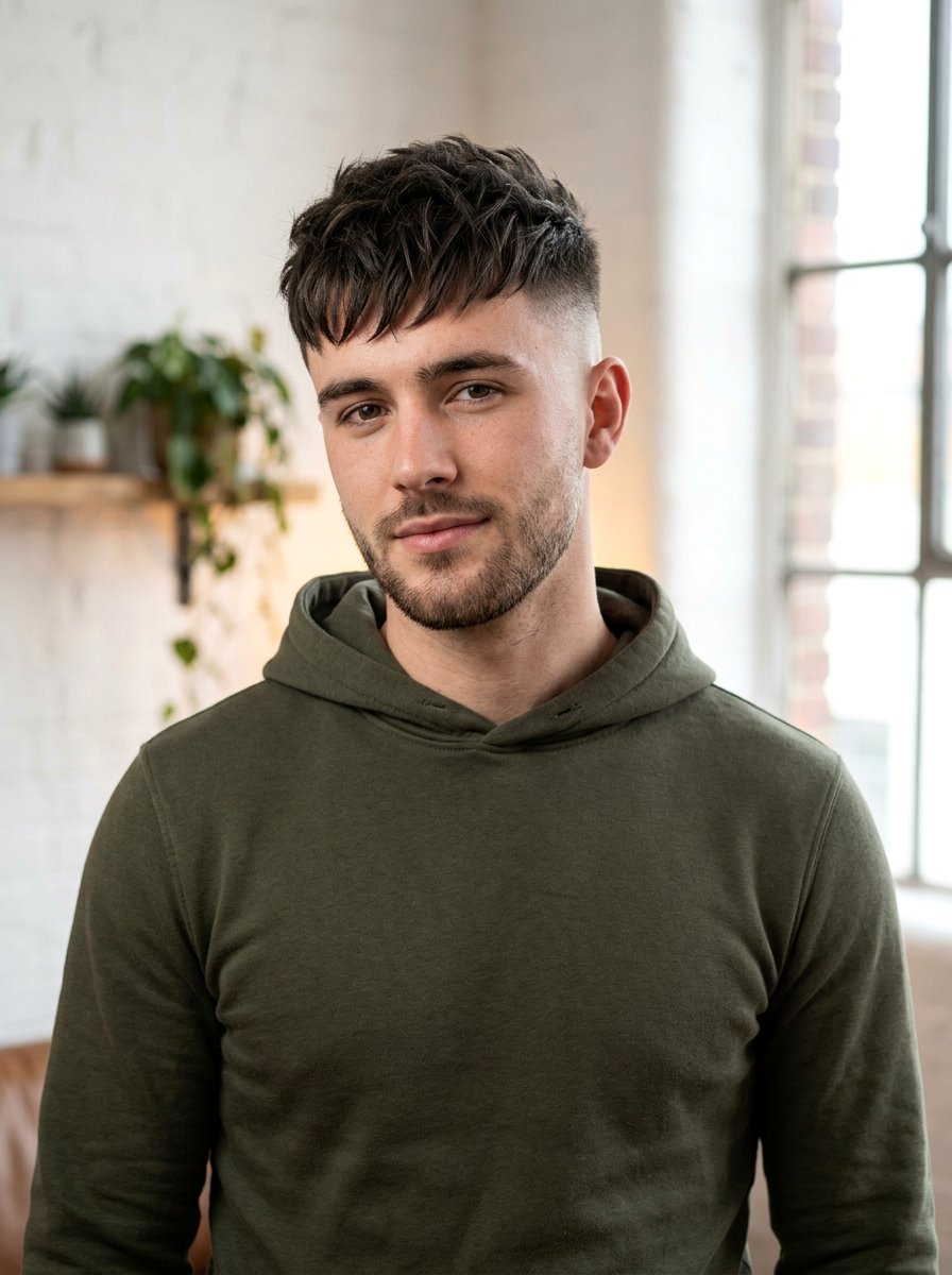 Textured Crop Skin Fade With Fringe - 20 skin fade with textured crop - 20 skin fade with textured crop