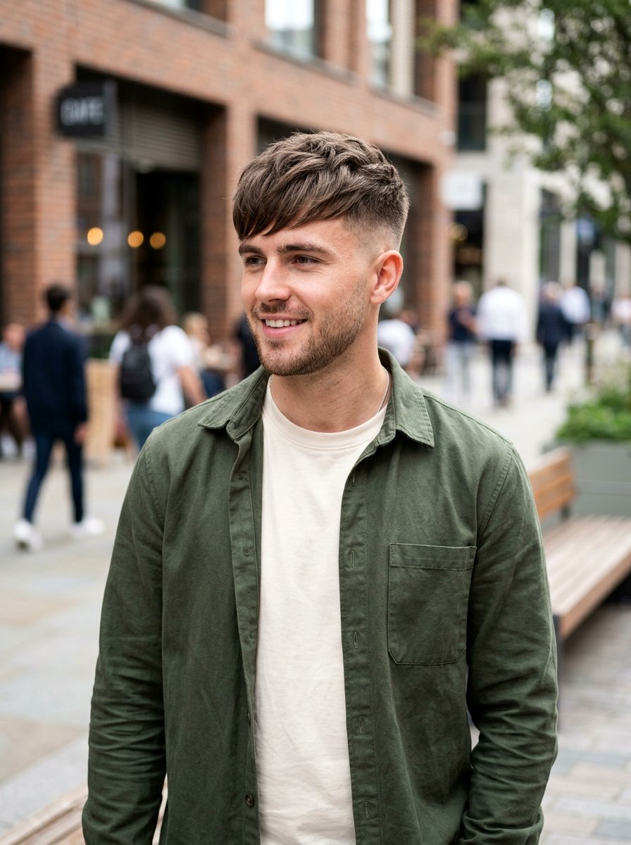 Textured Crop Skin Fade With Longer Fringe - 20 skin fade with textured crop - 20 skin fade with textured crop