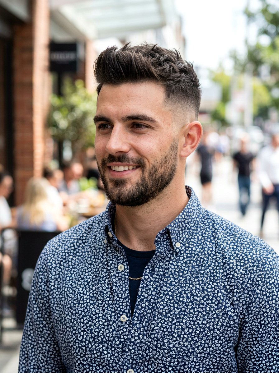 Textured Crop Skin Fade With Slight Quiff - 20 skin fade with textured crop - 20 skin fade with textured crop