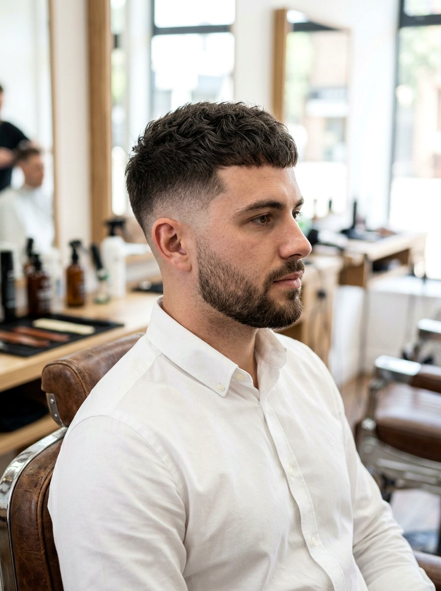 Textured Crop Taper Fade - 20 textured crop for round face men - 20 textured crop for round face men