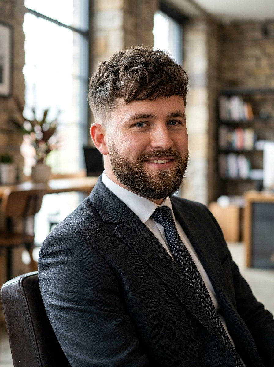 Textured Crop With Beard - 20 textured crop for round face men - 20 textured crop for round face men