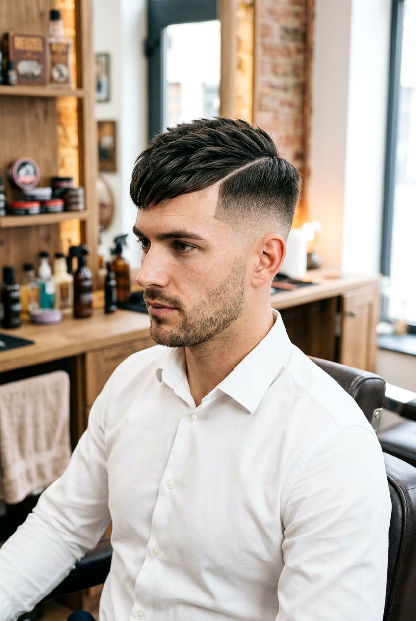 Textured Crop With Hard Part - 20 men textured crop for office look - 20 men textured crop for office look