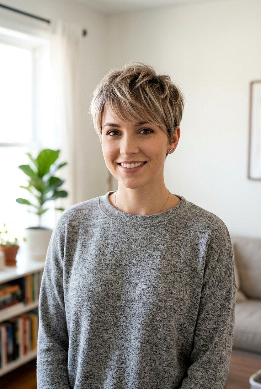 Textured Cropped Pixie Cut With Soft Fringe - 20 textured cropped pixie cut - 20 textured cropped pixie cut
