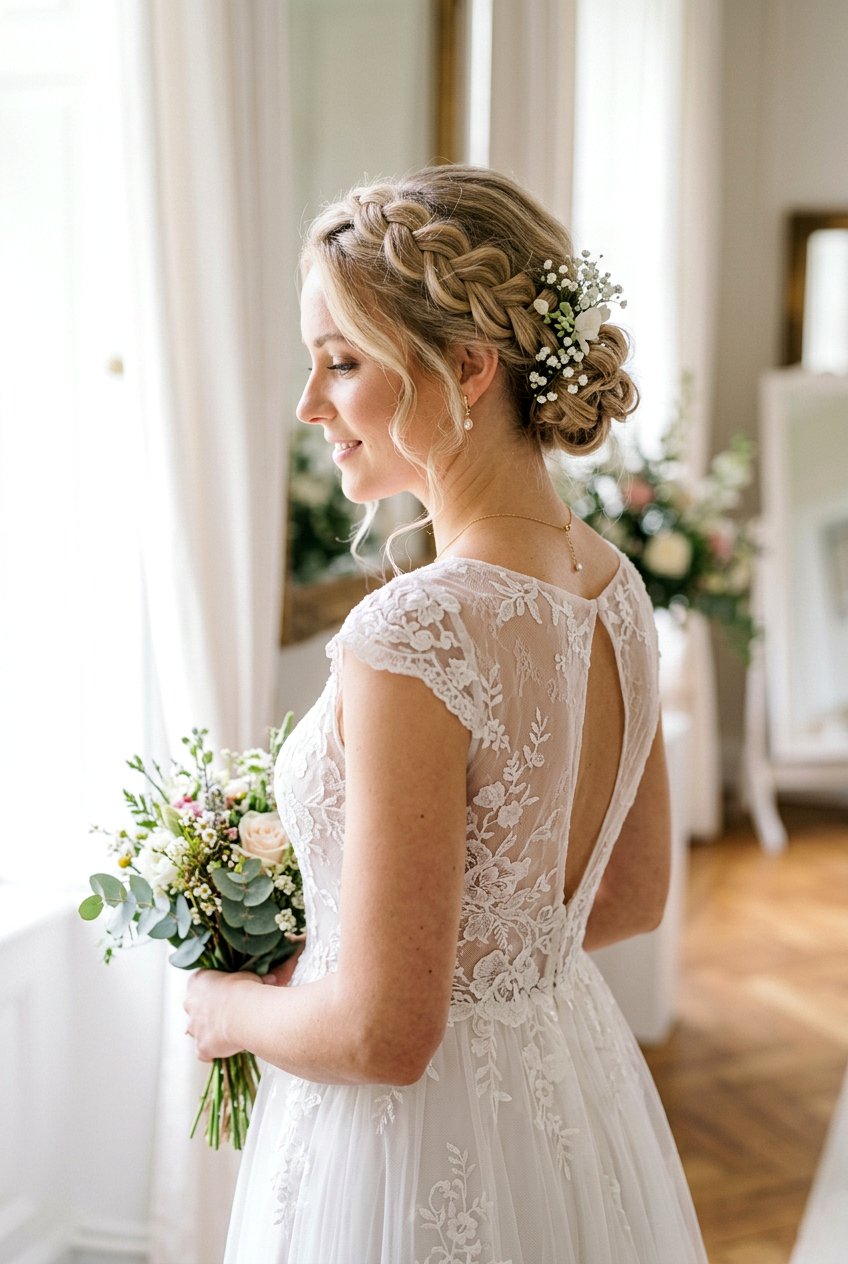 Textured Crown Braid Updo For Fine Hair - 20 textured wedding updo for fine hair - 20 textured wedding updo for fine hair