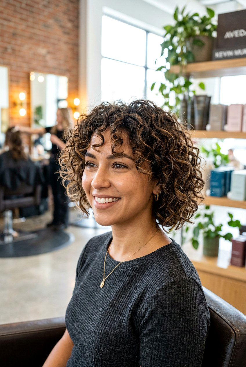 Textured Curly Bob - 20 low maintenance haircuts for curly hair - 20 low maintenance haircuts for curly hair