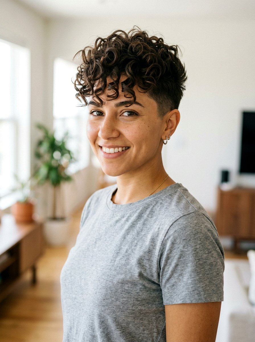 Textured Curly Crop - 20 soft curls hairstyle for older women - 20 soft curls hairstyle for older women