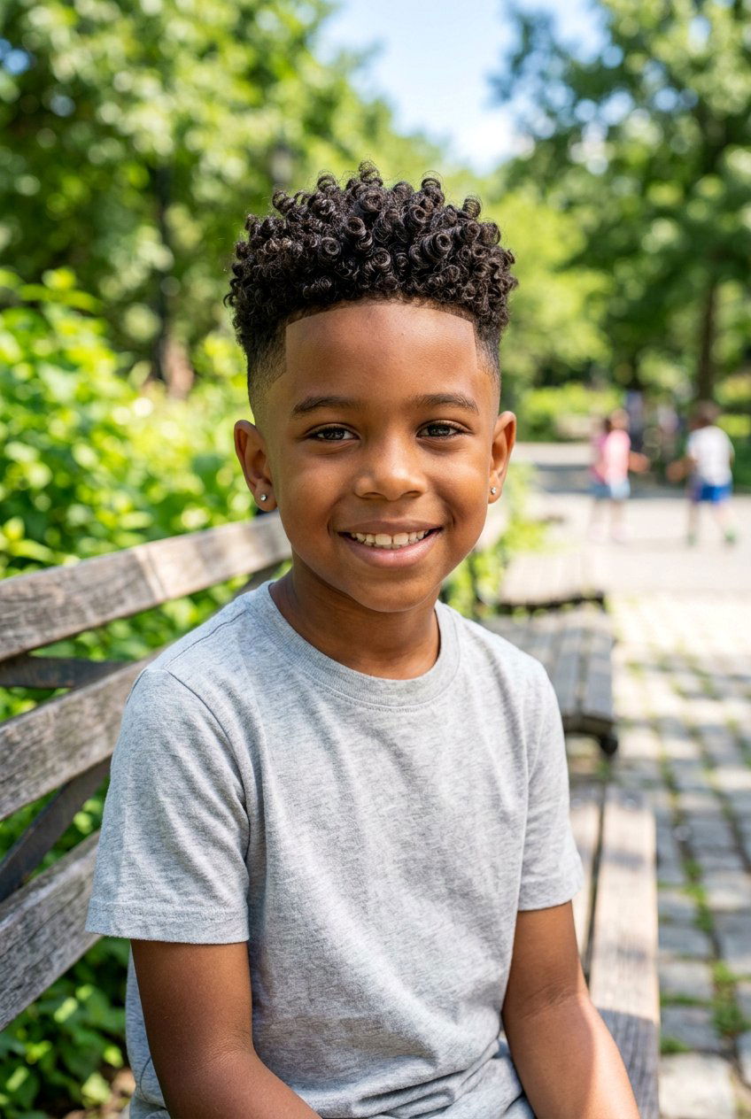 Textured Curly Crop With Fade - 20 boys curly crop haircut - 20 boys curly crop haircut