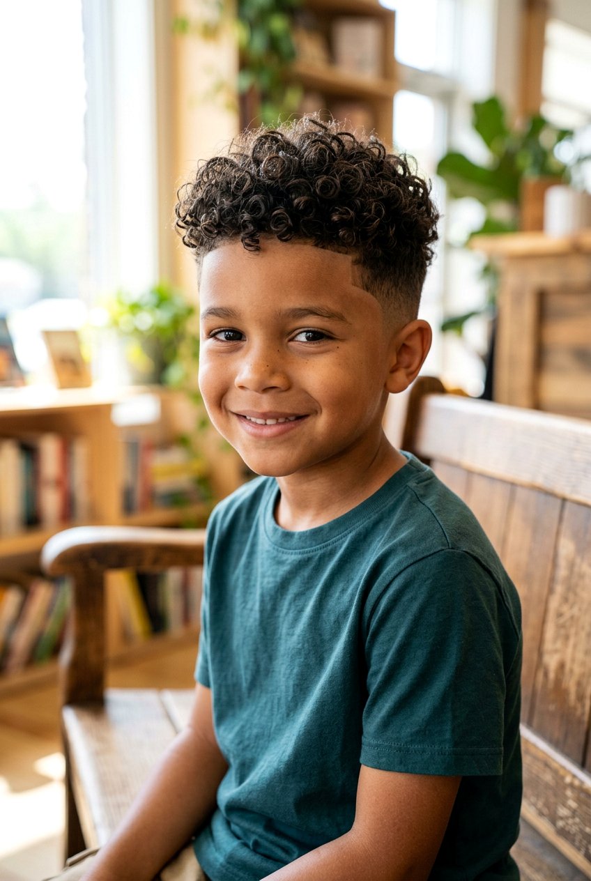 Textured Curly Crop for Mixed Boys - 20 mixed boys curly haircuts - 20 mixed boys curly haircuts