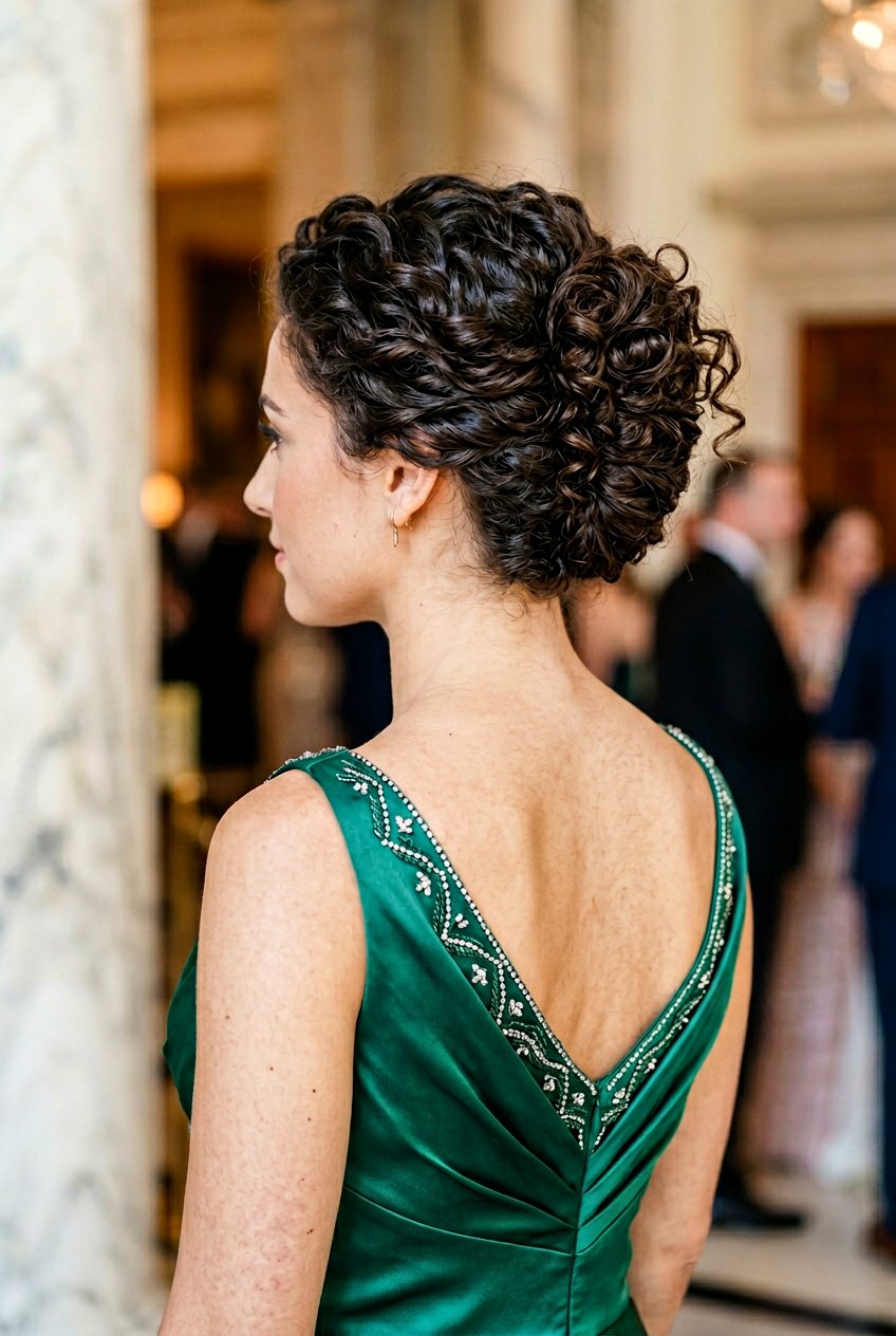 Textured Curly French Twist - 20 festive curls hairstyle - 20 festive curls hairstyle