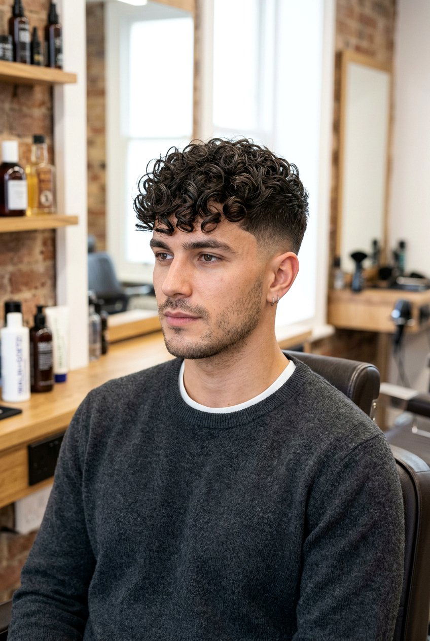 Textured Curly Fringe With Short Back And Sides - 20 curly fringe haircut men - 20 curly fringe haircut men