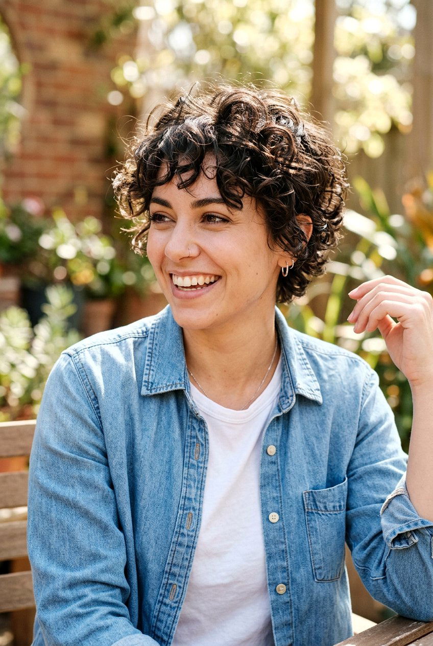 Textured Curly Pixie - 20 curly haircut for women over 60 - 20 curly haircut for women over 60