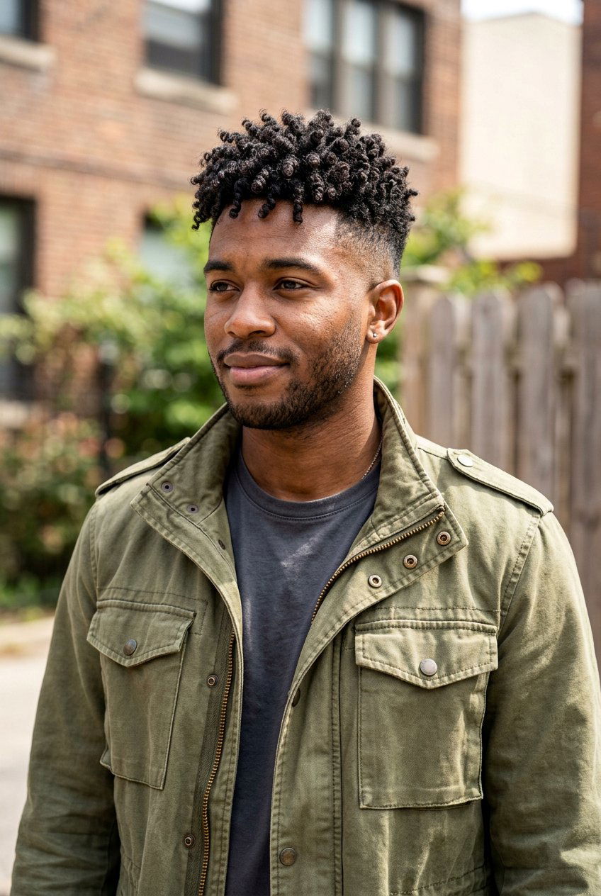 Textured Curly Top Mid Fade - 20 mid fade with curly top men - 20 mid fade with curly top men