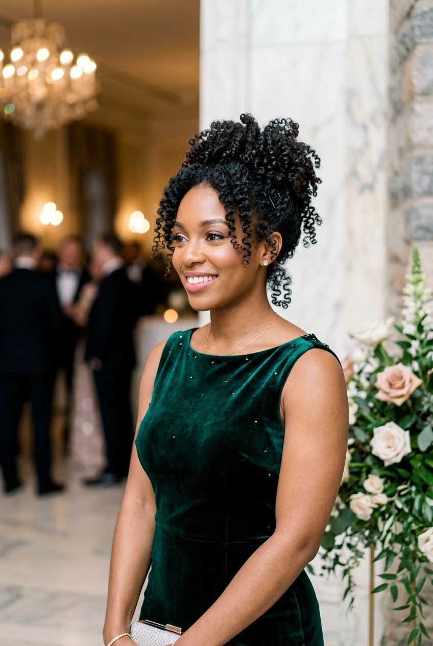 Textured Curly Updo For Vacation - 20 vacation dinner hairstyles - 20 vacation dinner hairstyles