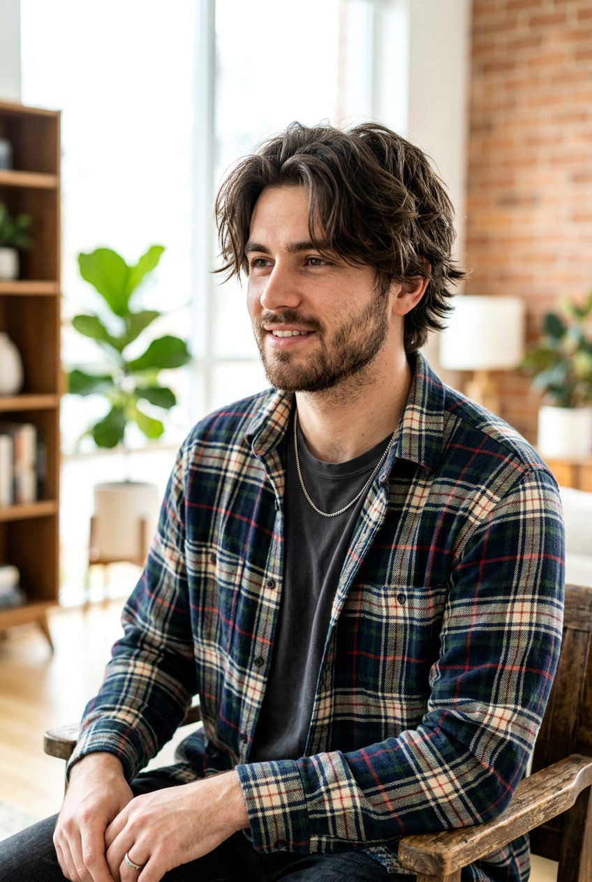 Textured Curtain Cut - 20 curtain haircut for straight hair men - 20 curtain haircut for straight hair men