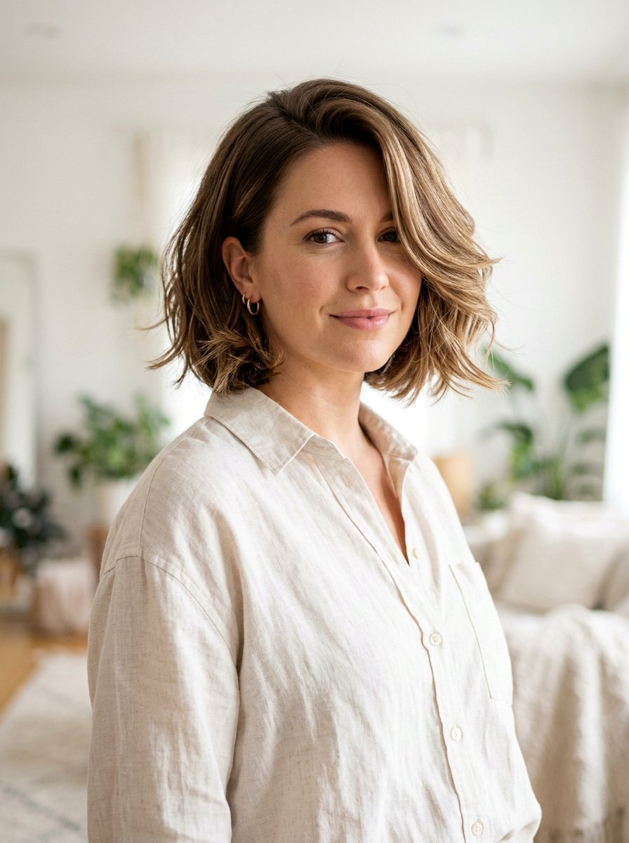 Textured Ends Glossy Blowout Bob - 20 glossy blowout bob for mature women - 20 glossy blowout bob for mature women