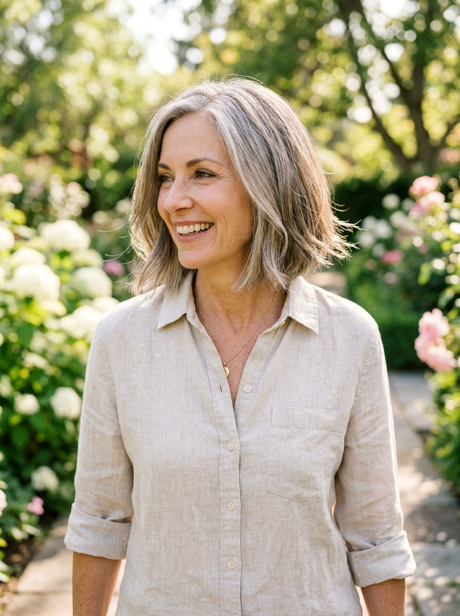 Textured Ends Straight Bob - 20 straight bob haircut for mature women - 20 straight bob haircut for mature women