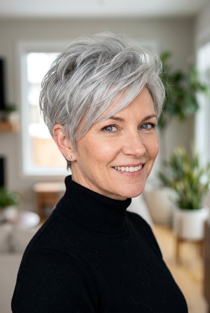 Textured Feathered Pixie For Dense Hair - 20 feather cut to reduce volume in thick hair - 20 feather cut to reduce volume in thick hair