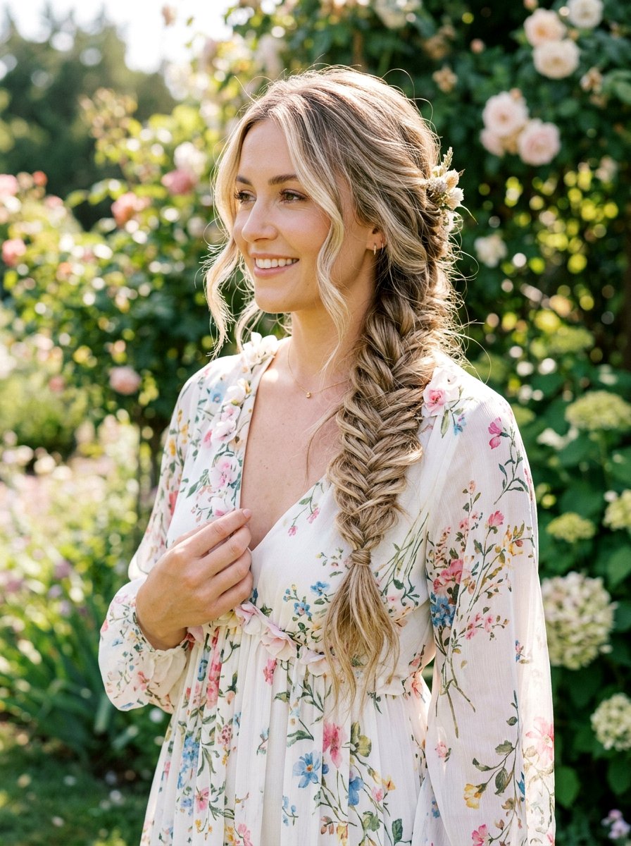Textured Fishtail Braid - 20 glamorous prom hairstyle ideas - 20 glamorous prom hairstyle ideas