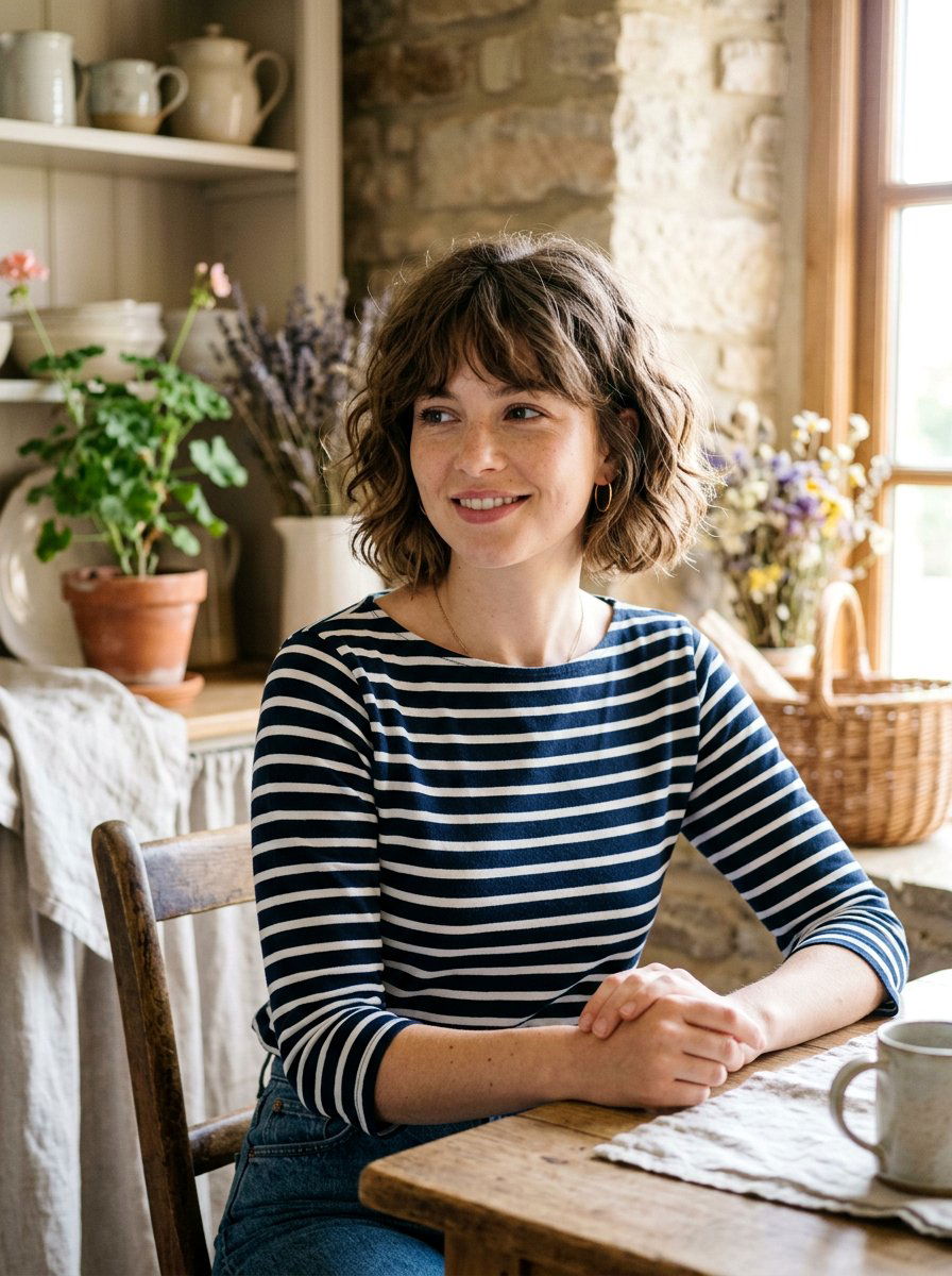 Textured French Bob Cottagecore Haircut - 20 cottagecore haircut ideas - 20 cottagecore haircut ideas