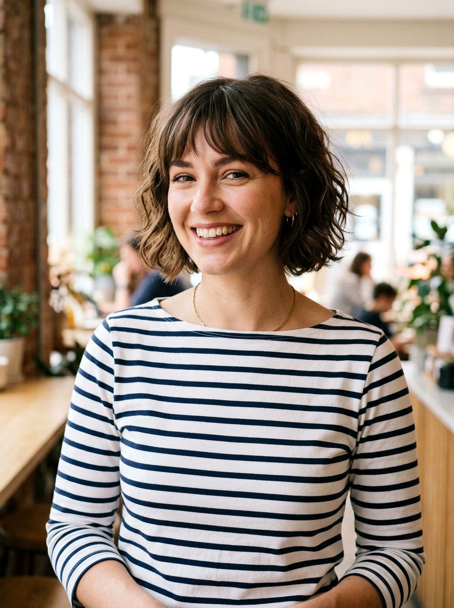 Textured French Bob Haircut - 20 flattering haircut for diamond face women - 20 flattering haircut for diamond face women