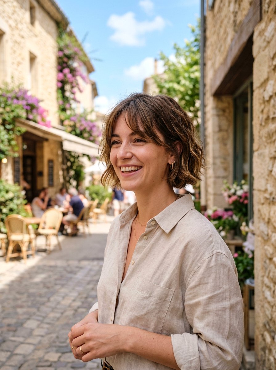 Textured French Bob With Curtain Fringe - 20 french bob with curtain fringe - 20 french bob with curtain fringe