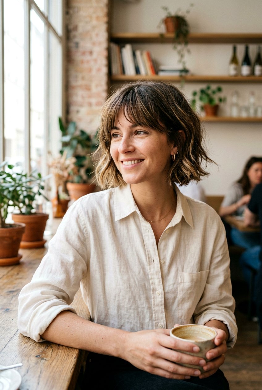 Textured French Bob With Fringe - 20 french bob with fringe - 20 french bob with fringe