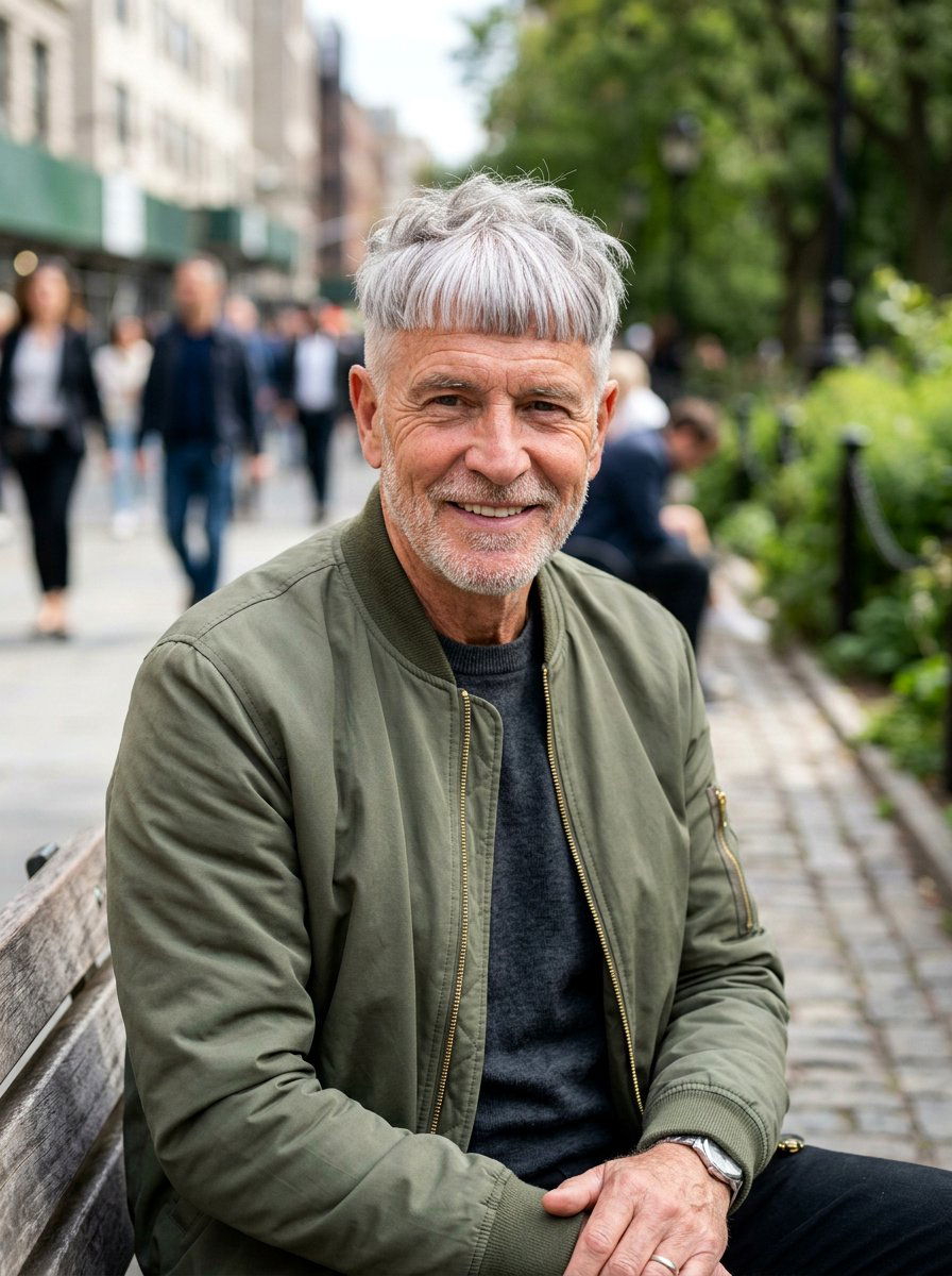 Textured French Crop - 20 older men hairstyles with gray hair - 20 older men hairstyles with gray hair