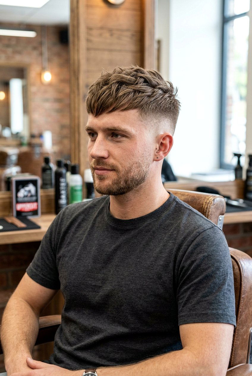 Textured French Crop Fade - 20 french crop for receding hairline men - 20 french crop for receding hairline men