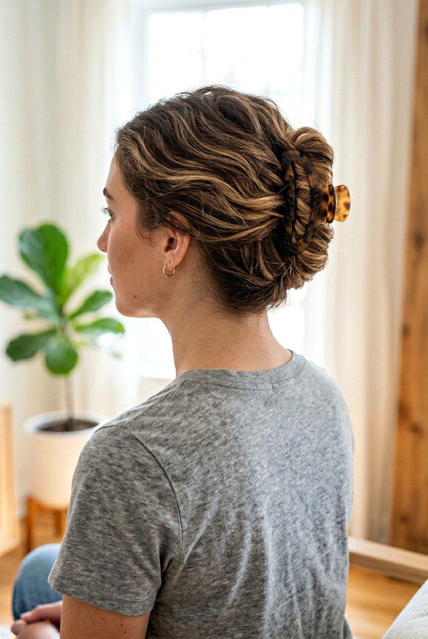 Textured French Twist Claw Clip For Wavy Hair - 20 french twist claw clip hairstyle - 20 french twist claw clip hairstyle