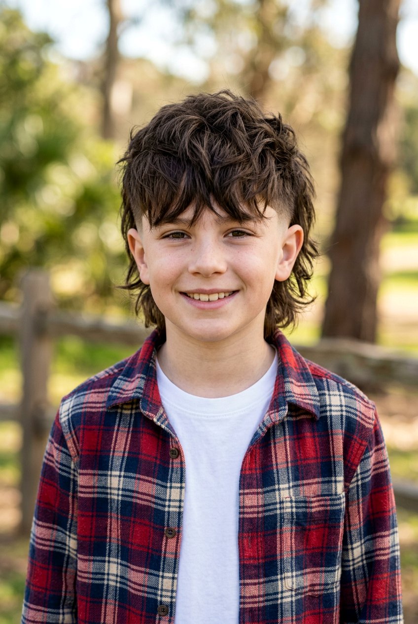 Textured Fringe Burst Fade Mullet - 20 burst fade mullet for boys - 20 burst fade mullet for boys