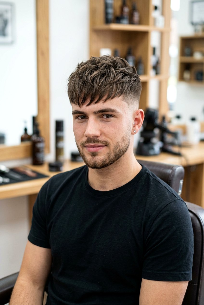Textured Fringe Haircut - 20 men haircut ideas for office - 20 men haircut ideas for office