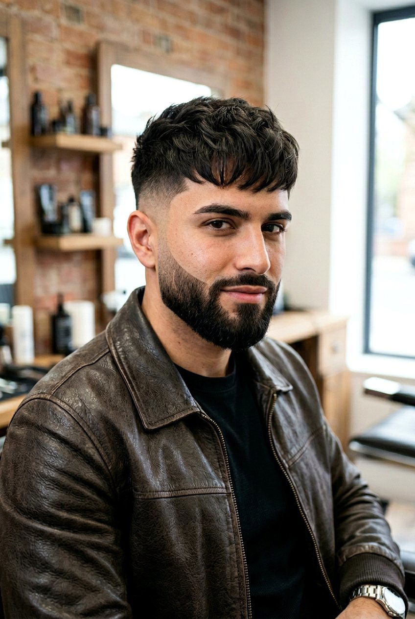 Textured Fringe Low Fade Beard Blend - 20 low fade with textured fringe men - 20 low fade with textured fringe men