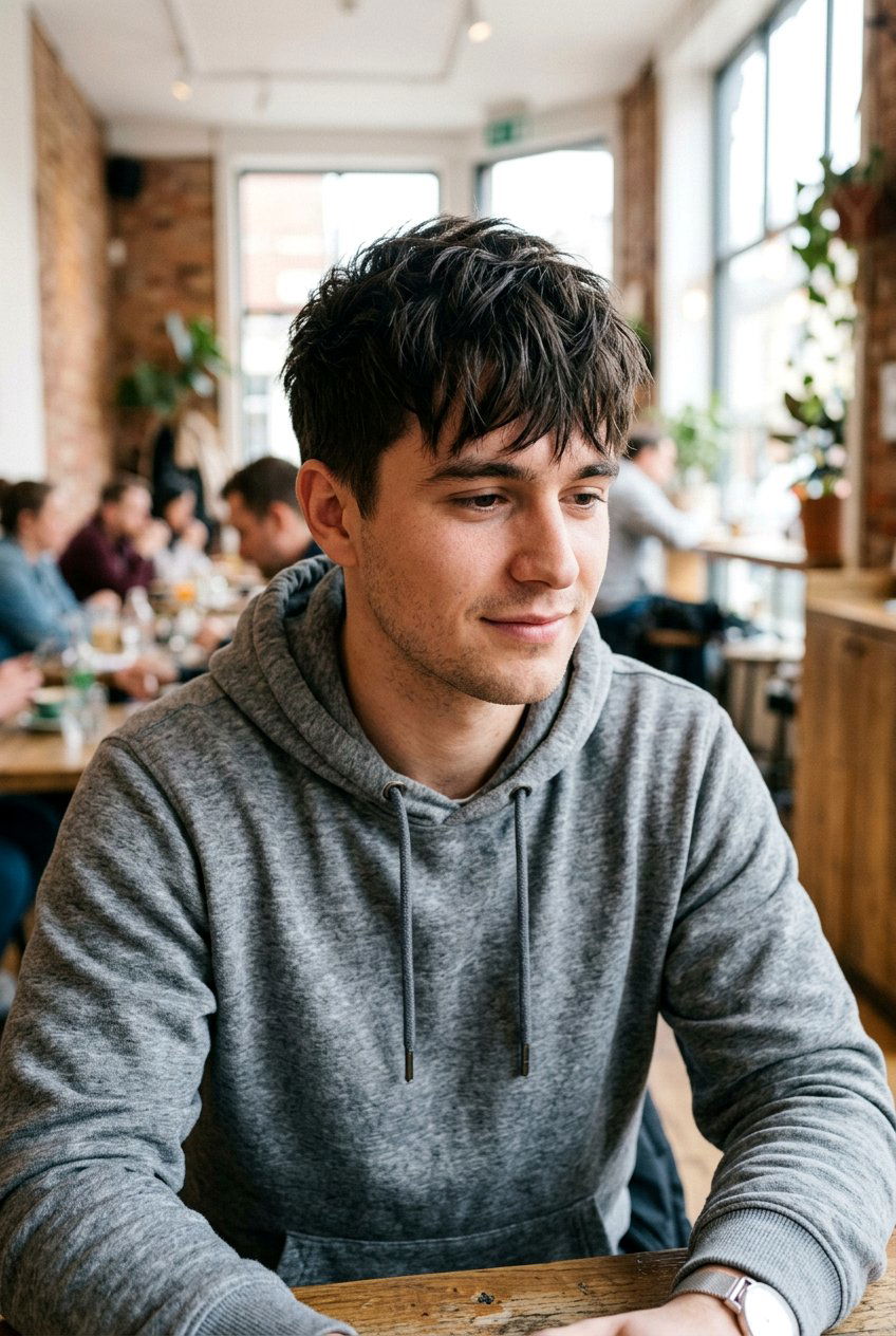 Textured Fringe Men - 20 men haircut for long face shape - 20 men haircut for long face shape