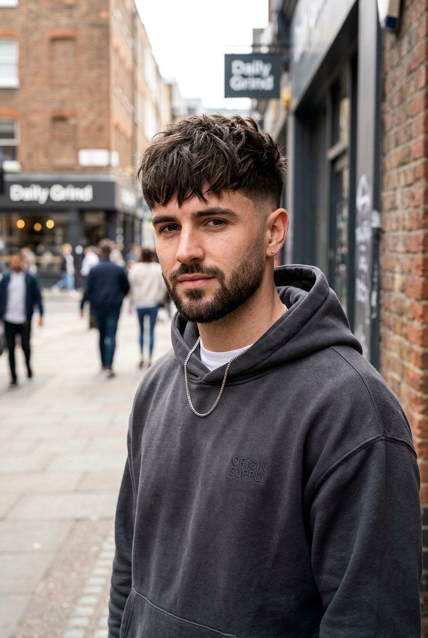 Textured Fringe Taper Fade With Beard - 20 men beard fade with taper haircut - 20 men beard fade with taper haircut