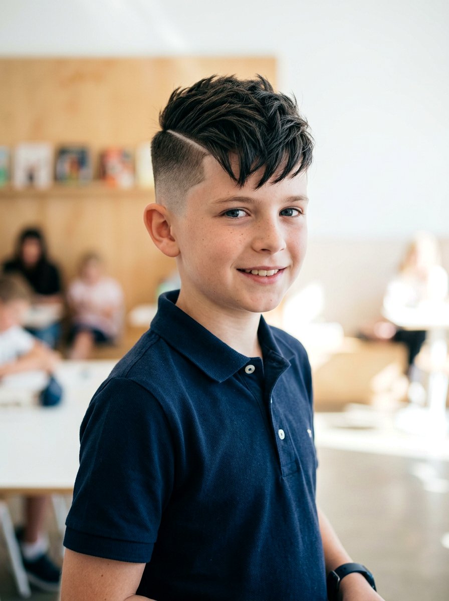 Textured Fringe With Hard Part For Boys - 20 textured fringe haircut for boys - 20 textured fringe haircut for boys