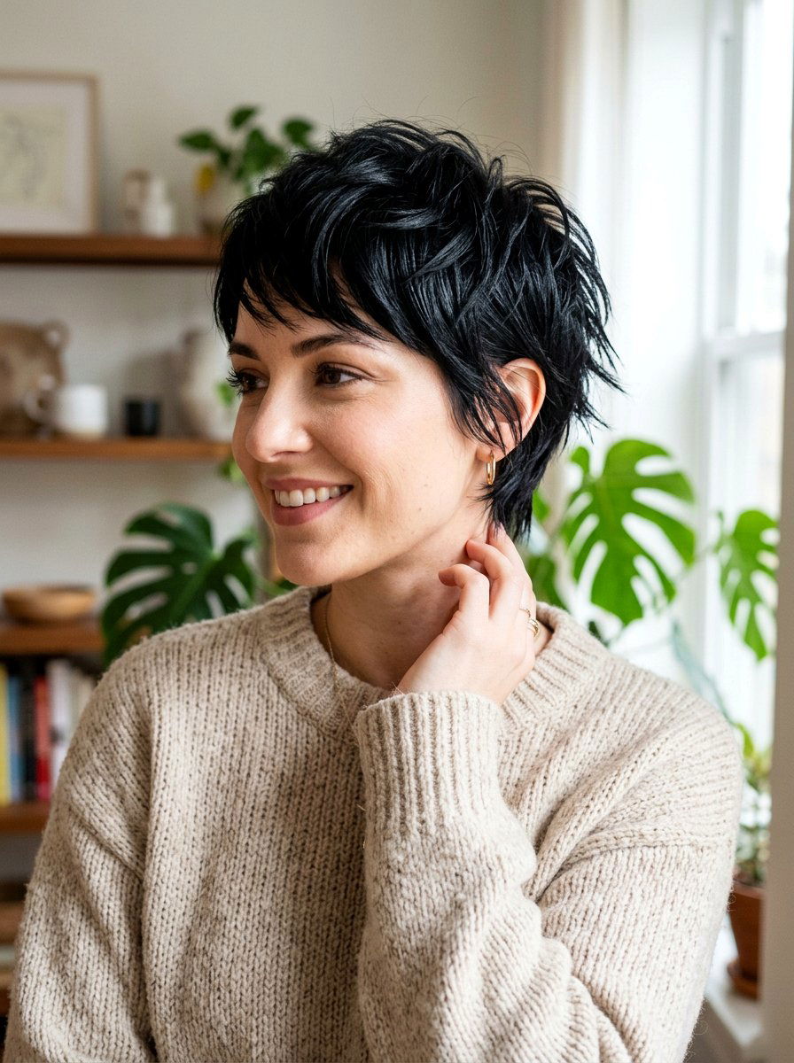 Textured Glossy Black Pixie Haircut - 20 glossy black pixie haircut - 20 glossy black pixie haircut